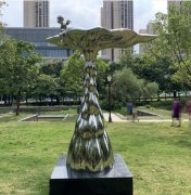 园林不锈钢小天使抽象雕塑 室外水滴摆件